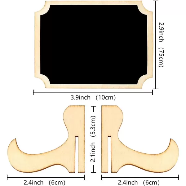 OurWarm 20 Pack Mini Chalkboard Signs for Food Small Wood Chalkboard Labels with Easel Stand for Wedding Signs Food Signs Message Board Place CardsSinglesided