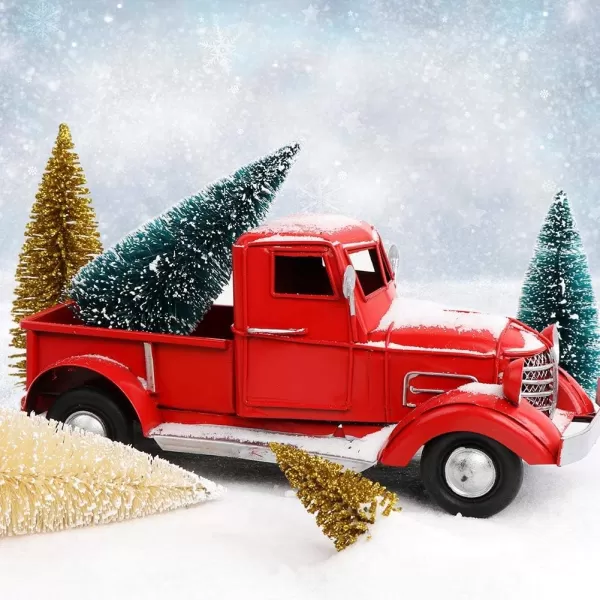 OurWarm 24Pcs Artificial Frosted Sisal Christmas Tree Bottle Brush Trees with Wood Base DIY Crafts Mini Pine Tree for Christmas Home Table Top Decor Winter Ornaments Green Gold and IvoryOurWarm 24Pcs Artificial Frosted Sisal Christmas Tree Bottle Brush Trees with Wood Base DIY Crafts Mini Pine Tree for Christmas Home Table Top Decor Winter Ornaments Green Gold and Ivory