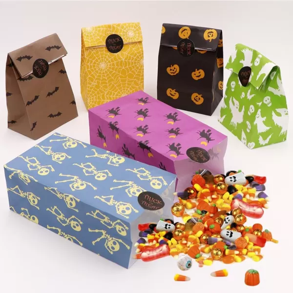 OurWarm 60pcs Halloween Party Treat Bags Paper Gift Bags Party Favor Goody Bags with Trick or Treat Stickers for Halloween Party Decorations SuppliesOurWarm 60pcs Halloween Party Treat Bags Paper Gift Bags Party Favor Goody Bags with Trick or Treat Stickers for Halloween Party Decorations Supplies