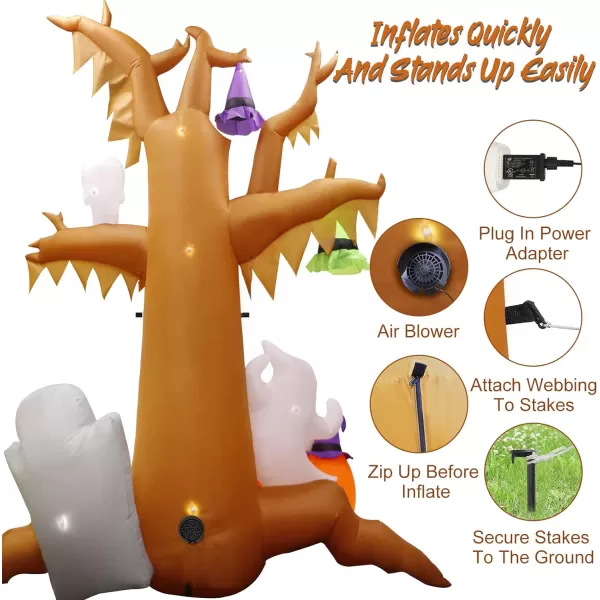 OurWarm 8FT Scary Halloween Inflatable Dead Tree with Ghost Pumpkins Tombstone Blow Up Inflatable Halloween Decor with Builtin LEDs for Halloween Party Indoor Outdoor Yard Garden Lawn DecorationOurWarm 8FT Scary Halloween Inflatable Dead Tree with Ghost Pumpkins Tombstone Blow Up Inflatable Halloween Decor with Builtin LEDs for Halloween Party Indoor Outdoor Yard Garden Lawn Decoration