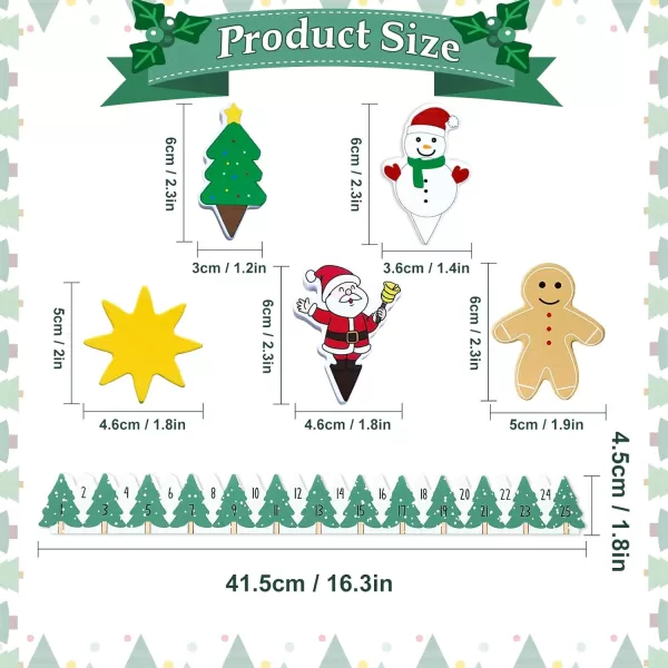 OurWarm Christmas Advent Calendar 2023 Decorations 24 days Dimity Burlap Gift Bags Favors for Christms Toys Home Decor 63 x 43 Christmas Tree Santa Claus Christmas SnowmanWood
