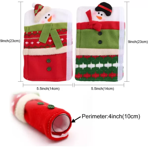 OurWarm Christmas Refrigerator Handle Covers Set of 3 Christmas Kitchen Decor Snowman Fridge Handle Cover Appliance Handle Covers for Christmas Decorations3PCS