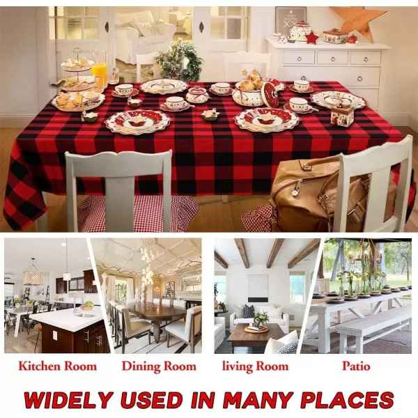 OurWarm Christmas Tablecloth Rectangle Buffalo Plaid Tablecloth 60 x 84 Inches with 100 Cotton Waterproof Red and Black Checkered Tablecloth for Christmas Table DecorOurWarm Christmas Tablecloth Rectangle Buffalo Plaid Tablecloth 60 x 84 Inches with 100 Cotton Waterproof Red and Black Checkered Tablecloth for Christmas Table Decor