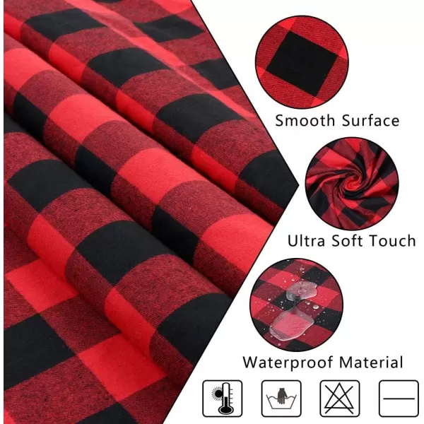 OurWarm Christmas Tablecloth Rectangle Buffalo Plaid Tablecloth 60 x 84 Inches with 100 Cotton Waterproof Red and Black Checkered Tablecloth for Christmas Table DecorOurWarm Christmas Tablecloth Rectangle Buffalo Plaid Tablecloth 60 x 84 Inches with 100 Cotton Waterproof Red and Black Checkered Tablecloth for Christmas Table Decor