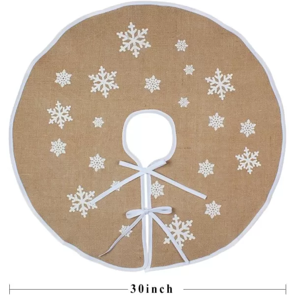 OurWarm Christmas Tree Skirt 30 Inch Burlap Tree Skirt Printed with White Snowflake Vintage Christmas Tree Decorations Small Tree Skirt for Holiday New Year Xmas Party Supply Indoor OutdoorOurWarm Christmas Tree Skirt 30 Inch Burlap Tree Skirt Printed with White Snowflake Vintage Christmas Tree Decorations Small Tree Skirt for Holiday New Year Xmas Party Supply Indoor Outdoor