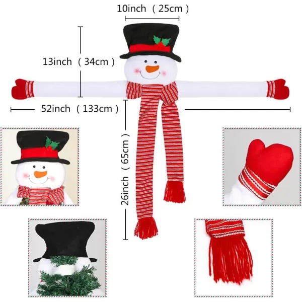 OurWarm Christmas Tree Topper Snowman Hugger with Large Hat Shawl and Poseable Arms Holiday Decorations Winter Wonderland Decoration Xmas Party SuppliesOurWarm Christmas Tree Topper Snowman Hugger with Large Hat Shawl and Poseable Arms Holiday Decorations Winter Wonderland Decoration Xmas Party Supplies