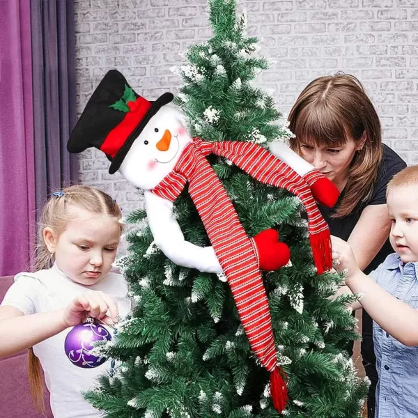 OurWarm Christmas Tree Topper Snowman Hugger with Large Hat Shawl and Poseable Arms Holiday Decorations Winter Wonderland Decoration Xmas Party SuppliesOurWarm Christmas Tree Topper Snowman Hugger with Large Hat Shawl and Poseable Arms Holiday Decorations Winter Wonderland Decoration Xmas Party Supplies