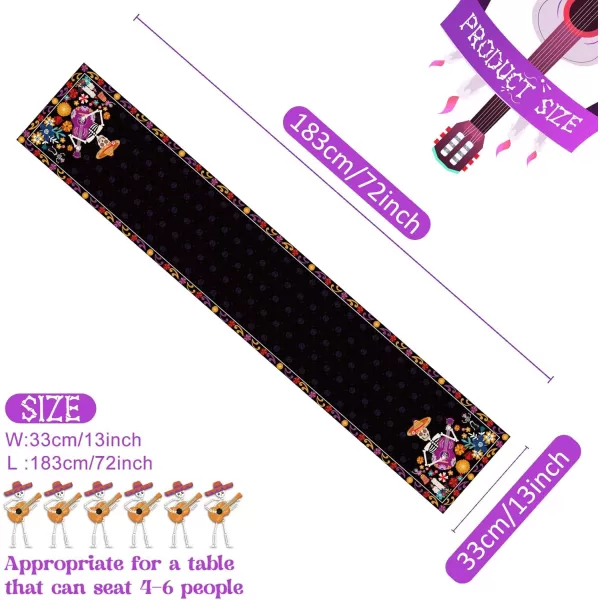OurWarm Halloween Table Runner 72 inches Long Skeleton Day of Dead Indoor Halloween Decor Skull Flowers Candles Halloween Table Decorations for Kitchen Indoor Outdoor Home PartyOurWarm Halloween Table Runner 72 inches Long Skeleton Day of Dead Indoor Halloween Decor Skull Flowers Candles Halloween Table Decorations for Kitchen Indoor Outdoor Home Party