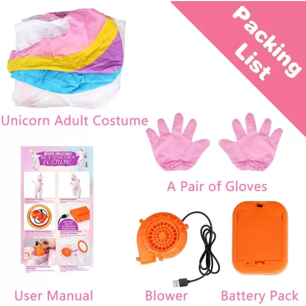 OurWarm Unicorn Inflatable Costume for Adult Funny Halloween Costume Blow Up Unicorn Costume for Man and Women Halloween Cosplay SuppliesOurWarm Unicorn Inflatable Costume for Adult Funny Halloween Costume Blow Up Unicorn Costume for Man and Women Halloween Cosplay Supplies