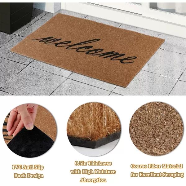 OurWarm Welcome Mats for Front Door Entryway Welcome Doormat with Thickened NonSlip PVC Backing for Outdoor and Indoor Use 16 x 30 Inch Coir Layered Door Mats for Front Porch Farmhouse DecorOurWarm Welcome Mats for Front Door Entryway Welcome Doormat with Thickened NonSlip PVC Backing for Outdoor and Indoor Use 16 x 30 Inch Coir Layered Door Mats for Front Porch Farmhouse Decor