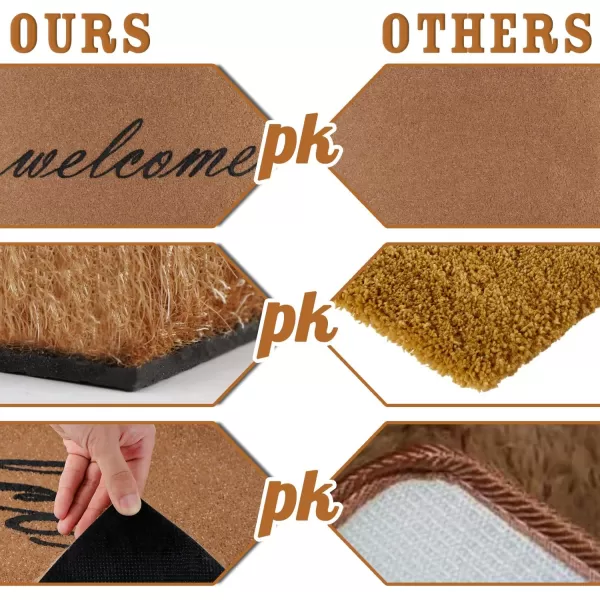 OurWarm Welcome Mats for Front Door Entryway Welcome Doormat with Thickened NonSlip PVC Backing for Outdoor and Indoor Use 16 x 30 Inch Coir Layered Door Mats for Front Porch Farmhouse DecorOurWarm Welcome Mats for Front Door Entryway Welcome Doormat with Thickened NonSlip PVC Backing for Outdoor and Indoor Use 16 x 30 Inch Coir Layered Door Mats for Front Porch Farmhouse Decor