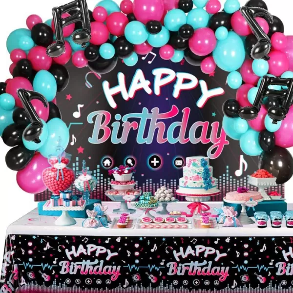 OurWarm 130 Pcs Tik Tok Birthday Party Decorations Music Happy Birthday Decorations Tiktok Party Theme Party Supplies Includes Happy Birthday Banner Balloons Arch Tablecloth for Birthday DecorOurWarm 130 Pcs Tik Tok Birthday Party Decorations Music Happy Birthday Decorations Tiktok Party Theme Party Supplies Includes Happy Birthday Banner Balloons Arch Tablecloth for Birthday Decor