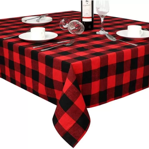 OurWarm Christmas Tablecloth Rectangle 60 x 84 Buffalo Plaid Tablecloth Rectangle 100 Cotton Waterproof Black and Red Checkered Tablecloth for Dining Table Buffet Party and Christmas Table DecorOurWarm Christmas Tablecloth Rectangle 60 x 84 Buffalo Plaid Tablecloth Rectangle 100 Cotton Waterproof Black and Red Checkered Tablecloth for Dining Table Buffet Party and Christmas Table Decor