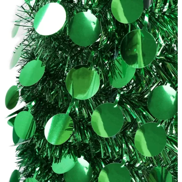 Aytai 5ft Collapsible Christmas Tree Green Tinsel Coastal Christmas Tree for Holiday DecorationsAytai 5ft Collapsible Christmas Tree Green Tinsel Coastal Christmas Tree for Holiday Decorations