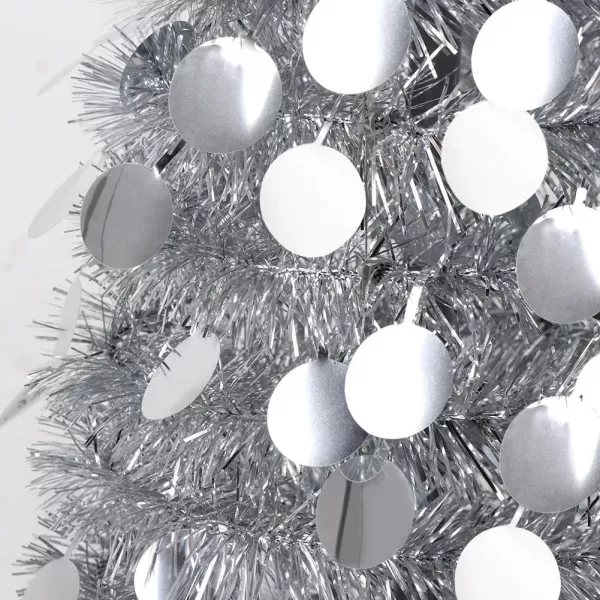 Aytai 5ft Collapsible Christmas Tree Silver Tinsel Coastal Christmas Tree for Holiday DecorationsAytai 5ft Collapsible Christmas Tree Silver Tinsel Coastal Christmas Tree for Holiday Decorations