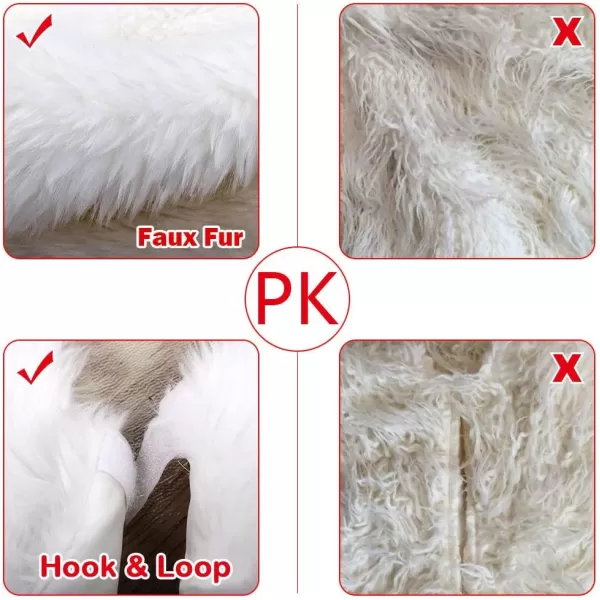 Aytai Christmas Tree Skirt 48 Inch White Faux Fur Christmas Tree Skirt Luxury Tree Skirts for Holiday Christmas Decorations48 inches