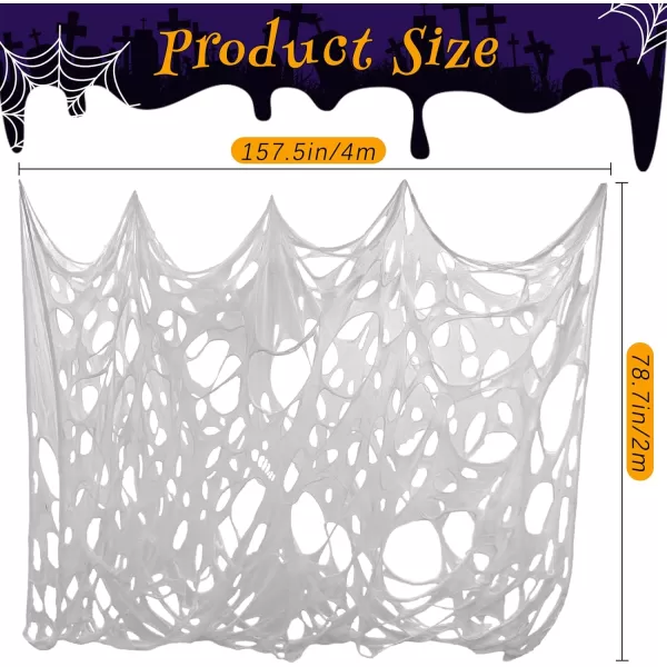 OurWarm 26FT Halloween Spider Web Decoration Outdoor Giant Stretchy Gauze Cobwebs PreCut Beef Netting Spider Webbing for Indoor Outdoor Halloween Yard Party Haunted House Decor78x157 inches