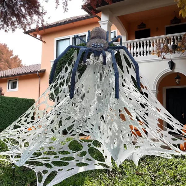 OurWarm 26FT Halloween Spider Web Decoration Outdoor Giant Stretchy Gauze Cobwebs PreCut Beef Netting Spider Webbing for Indoor Outdoor Halloween Yard Party Haunted House Decor78x157 inches