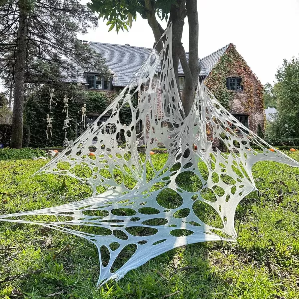 OurWarm 26FT Halloween Spider Web Decoration Outdoor Giant Stretchy Gauze Cobwebs PreCut Beef Netting Spider Webbing for Indoor Outdoor Halloween Yard Party Haunted House Decor78x315 inches