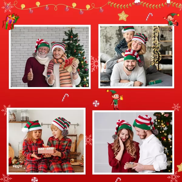 OurWarm Funny Christmas Hats Adults and Kids Elf Hats for Adults 3 or 8 Pcs Christmas Knit Beanie Holiday Hat for WomenColourful