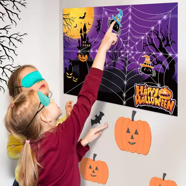 OurWarm Thanksgiving Party Games Kids Pin The Pilgrimage Hat on The Turkey Game Funny Fall Festival Games for Kids Thanksgiving Turkey Pin Game Turkey Party Supplies ActivitiesCobweb