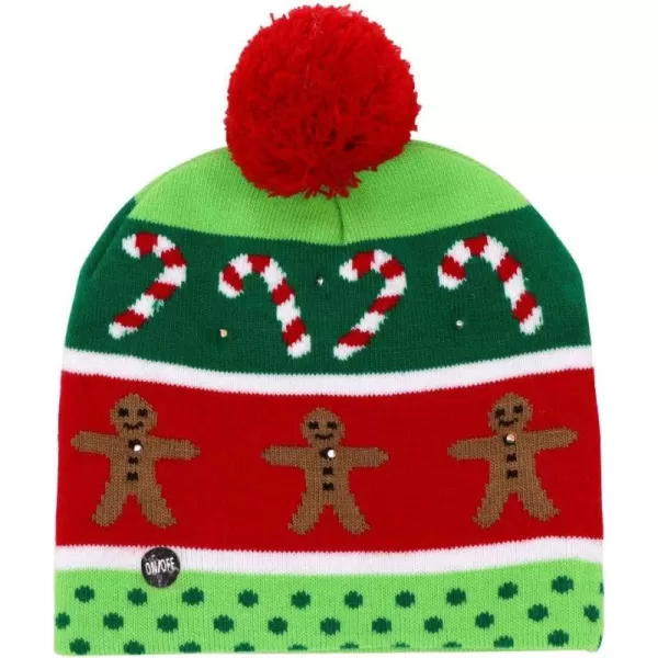 OurWarm Light Up Christmas Hat LED Christmas Beanie Unisex Knitted Beanie Holiday Hat for Xmas PartyGreen