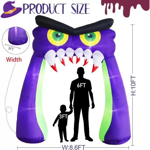 OurWarm 10FT Halloween Inflatables Outdoor Decorations Owl Halloween Inflatable Archway Blow Up Yard Decorations with LED Lights Arch Inflatable Halloween Decorations for Outdoor Party Yard DecorOwl Archway Inflatable