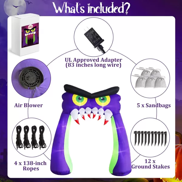 OurWarm 10FT Halloween Inflatables Outdoor Decorations Owl Halloween Inflatable Archway Blow Up Yard Decorations with LED Lights Arch Inflatable Halloween Decorations for Outdoor Party Yard DecorOwl Archway Inflatable