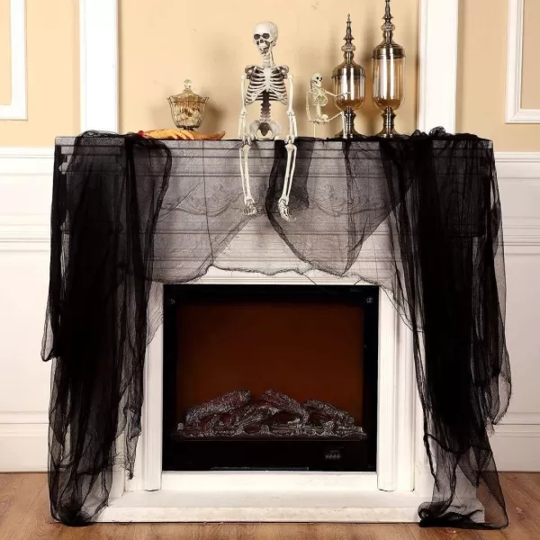 OurWarm 6Pcs Black Halloween Creepy Cloth 3072inch Scary Spooky Gauze Cloth Clearance for Indoor Outdoor Halloween Decorations Halloween Party Haunted House Windows Doorways Decor3072inch