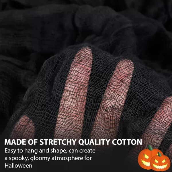 OurWarm 6Pcs Black Halloween Creepy Cloth 3072inch Scary Spooky Gauze Cloth Clearance for Indoor Outdoor Halloween Decorations Halloween Party Haunted House Windows Doorways Decor3072inch