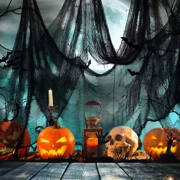 OurWarm 6Pcs Black Halloween Creepy Cloth 3072inch Scary Spooky Gauze Cloth Clearance for Indoor Outdoor Halloween Decorations Halloween Party Haunted House Windows Doorways Decor3072inch
