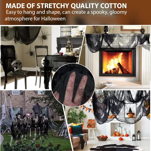 OurWarm 6Pcs Black Halloween Creepy Cloth 3072inch Scary Spooky Gauze Cloth Clearance for Indoor Outdoor Halloween Decorations Halloween Party Haunted House Windows Doorways Decor78512inch