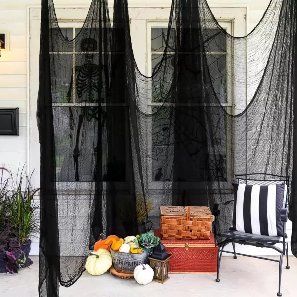 OurWarm 6Pcs Black Halloween Creepy Cloth 3072inch Scary Spooky Gauze Cloth Clearance for Indoor Outdoor Halloween Decorations Halloween Party Haunted House Windows Doorways Decor78512inch