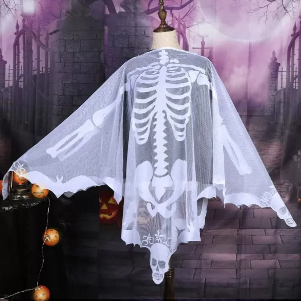 OurWarm White Lace Skeleton Poncho Halloween Poncho Halloween Costumes for Women Day of The Dead Costume 60 x 60 InchOurWarm White Lace Skeleton Poncho Halloween Poncho Halloween Costumes for Women Day of The Dead Costume 60 x 60 Inch
