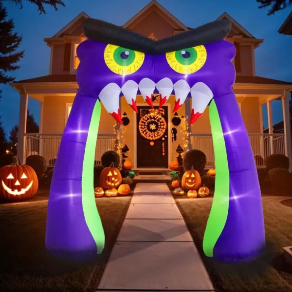 OurWarm 10FT Halloween Inflatables Outdoor Decorations Owl Halloween Inflatable Archway Blow Up Yard Decorations with LED Lights Arch Inflatable Halloween Decorations for Outdoor Party Yard DecorOwl Archway Inflatable