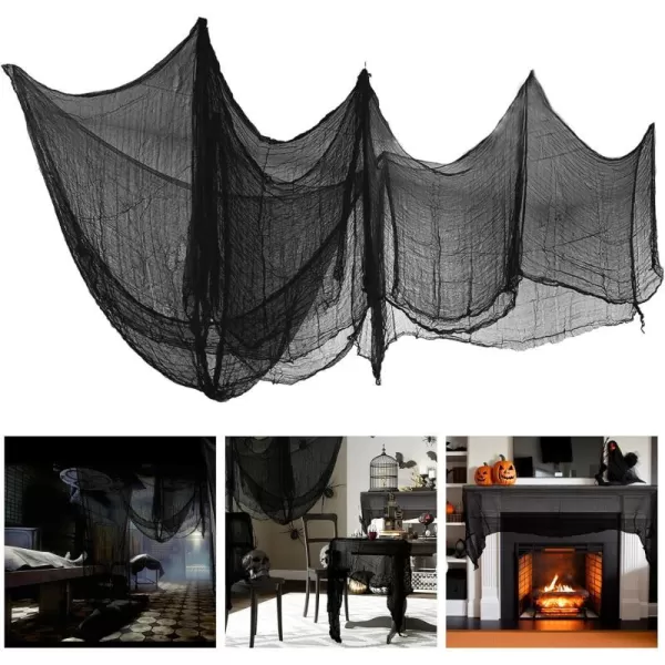 OurWarm 6Pcs Black Halloween Creepy Cloth 3072inch Scary Spooky Gauze Cloth Clearance for Indoor Outdoor Halloween Decorations Halloween Party Haunted House Windows Doorways Decor3072inch