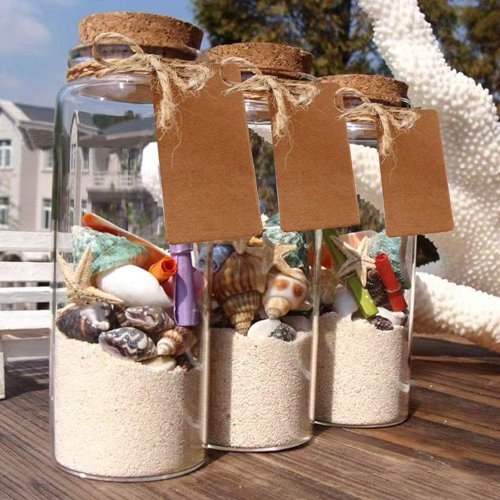 OurWarm 48PCS 25ml Glass Bottles with Cork Stoppers Mini Small Glass Bottles Clear Vials Glass Favor Jars with Tags and Ropes for Wedding Favors DIY Crafts Baby Shower Birthday Home Decorations40ml  32pcs