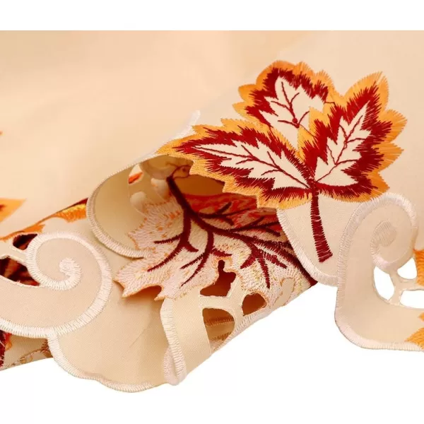 OurWarm 15 x 67 Inch Embroidered Maple Leaves Table Runner Handmade Table Cover for Fall and Thanksgiving Party DecorationOurWarm 15 x 67 Inch Embroidered Maple Leaves Table Runner Handmade Table Cover for Fall and Thanksgiving Party Decoration