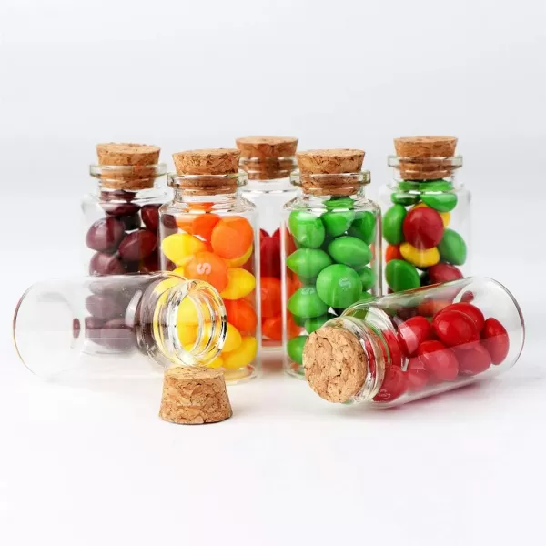 OurWarm 48PCS 25ml Glass Bottles with Cork Stoppers Mini Small Glass Bottles Clear Vials Glass Favor Jars with Tags and Ropes for Wedding Favors DIY Crafts Baby Shower Birthday Home Decorations25ml  48pcs