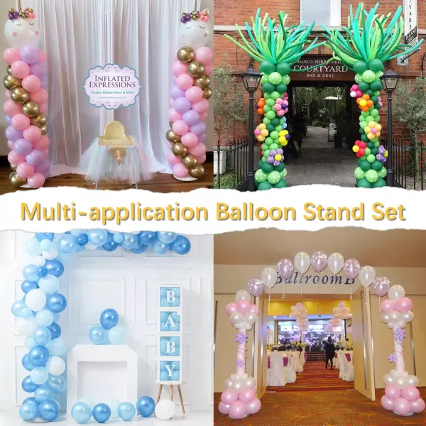 OurWarm Balloon Column Kit Set of 2 63 inch Balloon Column Stand with Base and Pole Adjustable Balloon Arch Tower Pillar Kit for Wedding Birthday Party Baby Shower Graduation Decorationsballoon column stand