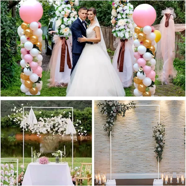 OurWarm Balloon Column Kit Set of 2 63 inch Balloon Column Stand with Base and Pole Adjustable Balloon Arch Tower Pillar Kit for Wedding Birthday Party Baby Shower Graduation DecorationsSquare balloon stand