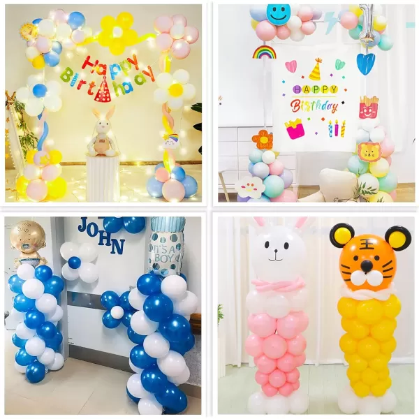 OurWarm Balloon Column Kit Set of 2 63 inch Balloon Column Stand with Base and Pole Adjustable Balloon Arch Tower Pillar Kit for Wedding Birthday Party Baby Shower Graduation DecorationsSquare balloon stand