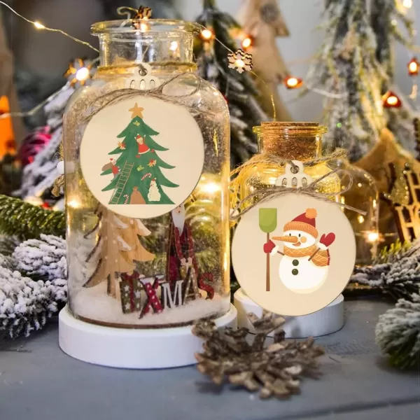50Pcs Natural Wood Slices 35quot DIY Wooden Christmas Ornaments Unfinished Round Wood Discs for Crafts Centerpieces Holiday Hanging Decorations