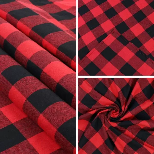 OurWarm Christmas Tablecloth Rectangle 60 x 84 Buffalo Plaid Tablecloth Rectangle 100 Cotton Waterproof Black and Red Checkered Tablecloth for Dining Table Buffet Party and Christmas Table Decor