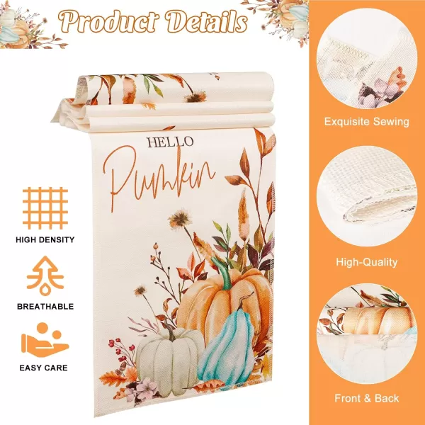 OurWarm Fall Table Runner 72 Inches Long Pumpkin Autumn Harvest Thanksgiving Table Runners Holiday Dining Room Kitchen Table Party Decorations 13 x 72 Inch