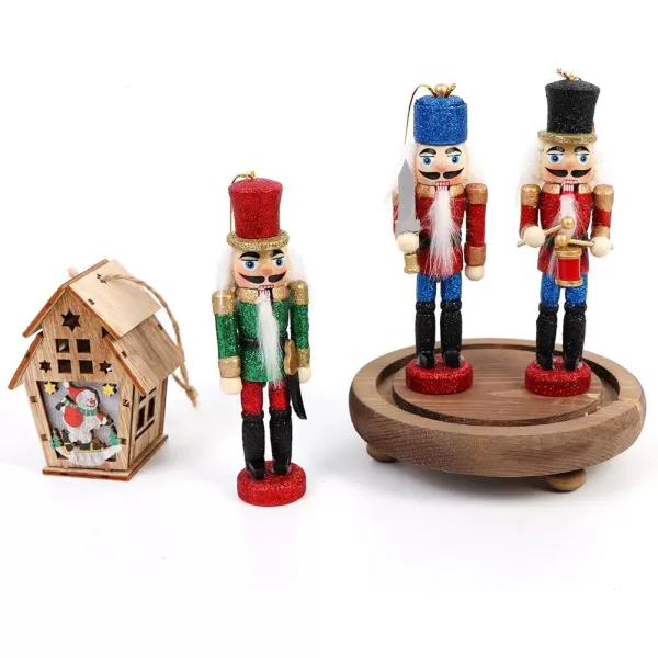 OurWarm Nutcracker Christmas Decorations 6Pcs Christmas Nutcrackers Ornaments Sparkle Nutcrackers Figures for Christmas Tree Ornaments Birthday Gift Home Party Xmas Decorations