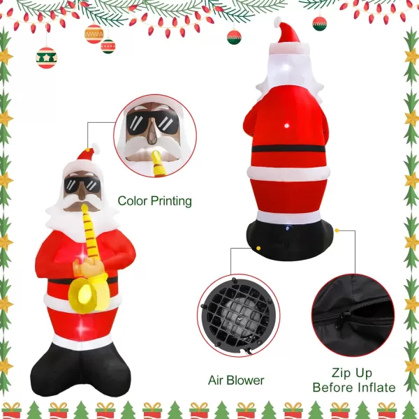 imageOurWarm 10 FT Christmas Inflatables Outdoor Decorations Black Santa Claus Plays Saxophone with LED Lights Blow Up Yard Christmas Decorations for Holiday Xmas Decor Home Outside Lawn Yard Garden PartySanta