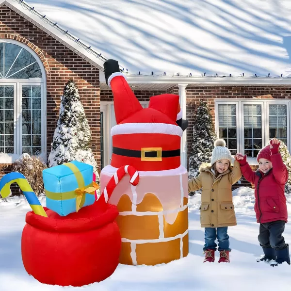 imageOurWarm 5 FT Christmas Inflatable Outdoor Decoration Climbing Animated Inflatable Santa with Builtin LEDs Blow Up Christmas Decorations Outdoor Christmas Inflatables for Lawn Garden Holiday Decor