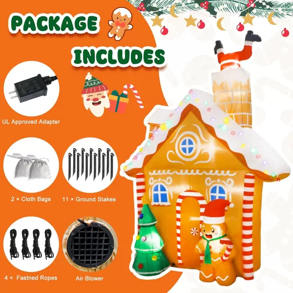 imageOurWarm 6ft Christmas Inflatables Outdoor Decorations Blow Up Snowman Penguins Inflatable with Rotating LED Lights for Christmas Indoor Outdoor Yard Garden Decorations10FT Christmas Inflatable
