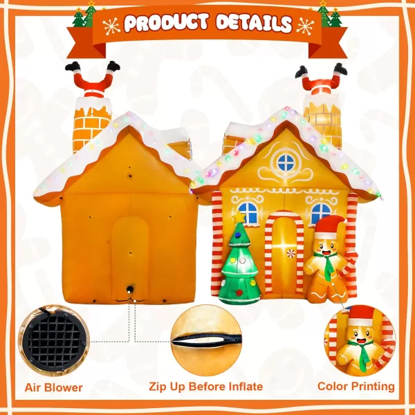 imageOurWarm 6ft Christmas Inflatables Outdoor Decorations Blow Up Snowman Penguins Inflatable with Rotating LED Lights for Christmas Indoor Outdoor Yard Garden Decorations10FT Christmas Inflatable